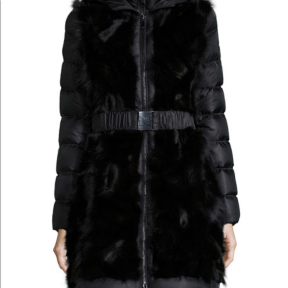Dawn Levy Black Taryn Fox Fur Puffer 